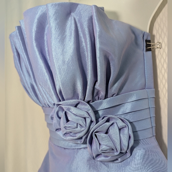 Morgan 4 Ever Strapless Short Formal, Pastel Periwinkle, Size 5/6 - Picture 5 of 13
